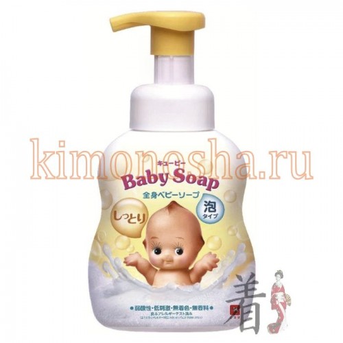 COW BRAND Kewpie Baby Soap - Детское мыло-пенка увлажняющая для тела Детское мыло-пенка увлажняющая Kewpie мягко очищает и увлажняет кожу, не вызывает раздражения и покраснений, делая ее гладкой и чистой.
Безопасно для детской кожи. Гипоаллергенно. Разработано специально для мытья малыша с рождения. Низкий уровень кислотности такой же, как у нежной кожи малыша.