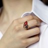 Кольцо К625 - кольцо из Дубайского золота с вставкой из циркона насыщенного синего цвета - К626-3