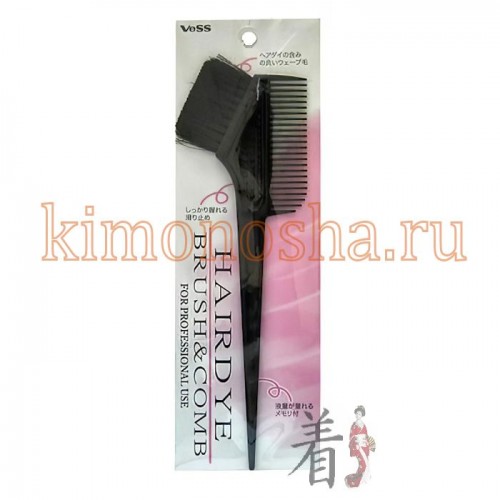 VESS Hairdye Brush and Comb Гребень cо щеткой для профессионального окрашивания волос - малый Гребень с щеткой для окрашивания волос с специально разработанной формой (рифления) зубчиков гребня для равномерного и экономного нанесения краски на всю длину волос от корней до кончиков.