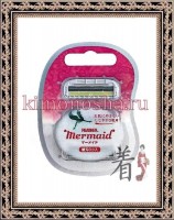 FEATHER Mermaid Rose Pink - Сменные кассеты для женского бритвенного станка "Mermaid Rose Pink" с тройным лезвием, 3 шт/упак