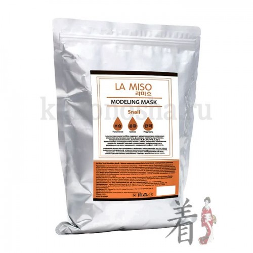 La Miso Snail Modeling Mask Маска моделирующая альгинатная с муцином улитки Маска с​ муцином улитки восстанавливает и укрепляет поврежденные клетки кожи, выравнивает микрорельеф, устраняет шелушения, раздражения, покраснения, защищает и оказывает антивозрастной эффект. Гиалуроновая кислота способствует длительному увлажнению. Подходит для любых типов кожи.