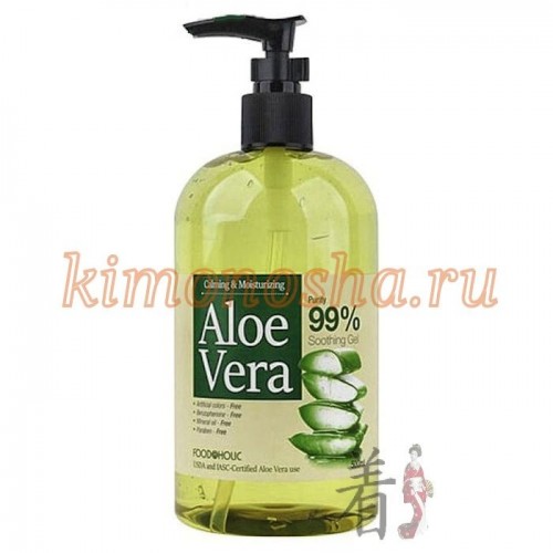 Food a Holic Aloe Vera Soothing Gel Гель для лица и тела успокаивающий с алоэ вера Гель на 99% состоит из природных компонентов, включая алоэ вера. Незаменимое средство для ухода за поврежденной и сухой кожей лица и тела. Гель моментально устраняет чувство стянутости, дарит ощущение комфорта и свежести в течении всего дня. Универсальное средство для всей семьи и любого времени года. Снимает красноту, раздражение, устраняет шелушение, глубоко увлажняет и питает кожу. Содержит аллантоин и экстракт центеллы азиатской, которые обладают ранозаживляющим действием, тонизируют и насыщают кожу витаминами.
