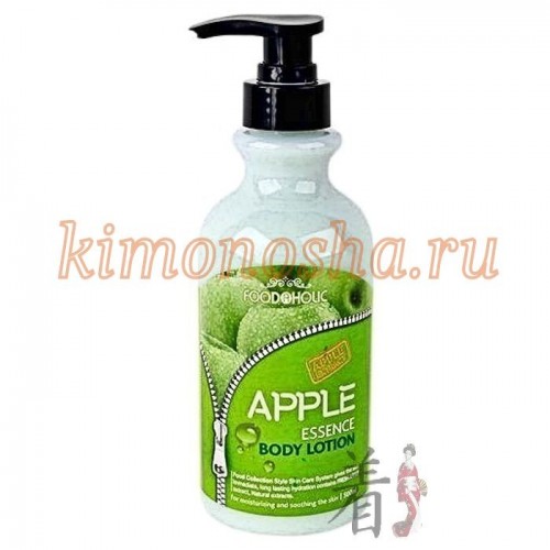 Food a Holic Essence Body Lotion Apple Лосьон для тела с экстрактом яблока Легкая текстура лосьона для тела с экстрактом яблока мгновенно впитывается и окутывает кожу нежным ароматом. Средство делает кожу мягкой, эластичной и сияющей. Экстракт зелёного яблока насыщает витаминами, повышает тонус кожи, оказывает антиоксидантное действие. Лосьон легко наносится и быстро впитывается. Подходит для ежедневного применения, позволяет добиться мягкости и гладкости кожи, оставляет приятный яблочный аромат.