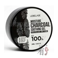 LEBELAGE Moisture Charcoal 100% Soothing Gel - Гель для лица и тела увлажняющий и успокаивающий с углем, 300 мл