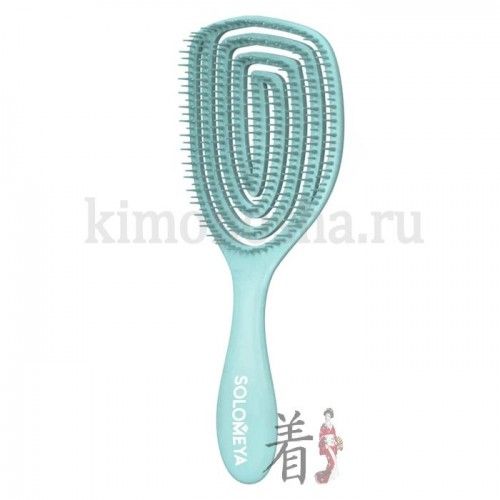 SOLOMEYA Wet Detangler Brush Oval Jasmine Расческа для сухих и влажных волос с ароматом жасмина Массажная расческа подходит для любого типа волос, в том числе и для нарощенных или сильно ослабленных. Она обеспечивает не только деликатное расчесывание, но и массажный эффект благодаря своей гибкой конструкции. Расческа имеет приятный тонкий аромат жасмина!