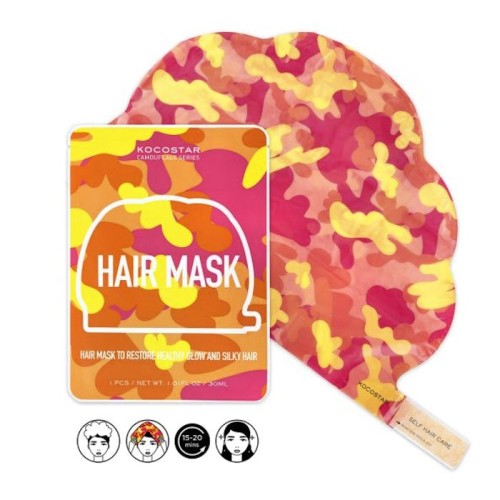 KOCOSTAR Camouflage Hair Mask Восстановляющая Маска для волос Настоящий SPA для волос в домашних условиях! Маска в виде удобной шапочки пропитана концентрированной сывороткой, которая поможет вернуть волосам блеск и шелковистость.
