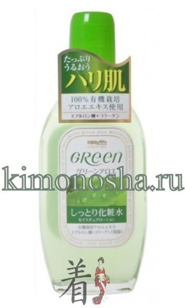 Meishoku Green plus Aloe Moisture Lotion Увлажняющий лосьон для ухода за сухой кожей лица, Эффективно борется с морщинами и темными пятнами. При регулярном применении молочка кожа становится свежей, чистой и хорошо увлажненной. Содержит натуральные растительные компоненты, которые смягчают, увлажняют и придают коже эластичность