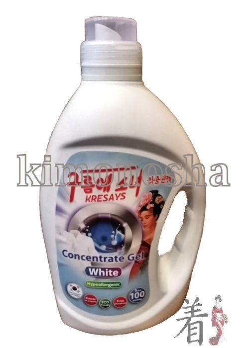 Kresays Concetrate Gel White - Гель концентрированный, гипоалергенный для стирки белой одежды Концентрированный гель для белого белья Kresays White произведён исключительно из натуральных компонентов, не вызывает аллергии, отлично отстирывает застарелые пятна.