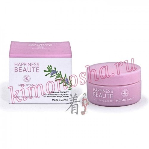 MOMOTANI HAPPINESS BEAUTE Soothing Cream Смягчающий крем с растительными экстрактами Смягчающий крем с тающей текстурой, нежно обволакивая кожу, увлажняет ее и делает приятной на ощупь. Формирует и поддерживает барьерную функцию кожи. Выравнивает тон кожи.