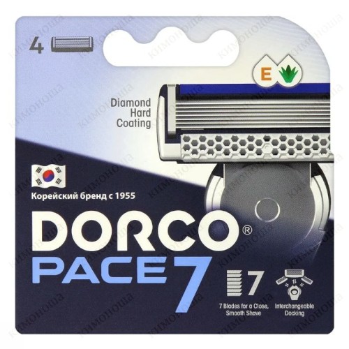 Dorco Pace 7 Сменные кассеты c 7-ю лезвиями Новые, инновационные 7-лезвийные сменные кассеты обеспечат мгновенный и качественный результат бритья.