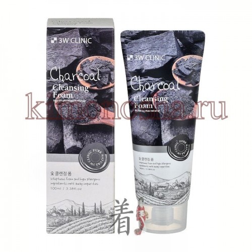 3W Clinic Charcoal Foam Cleansing Пенка для умывания с экстрактом угля Экстракт угля в составе отлично контролирует работу сальных желез, при регулярном использовании снижается уровень воспалений, кожа становится менее жирная. Подходит для комбинированной и жирной кожи. Пенка также отлично снимает макияж, мягко удаляя ороговевщие частицы.
