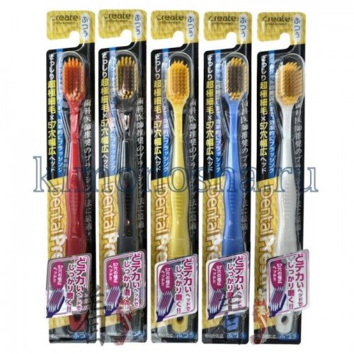 CREATE DENTFINE TAPERED Зубная щетка с широкой чистящей головкой и супертонкими щетинками, средней жесткости, цвет в ассортименте Зубная щетка с широкой чистящей головкой и плотно прилегающими супертонкими щетинками позволяет тщательно очистить самые труднодоступные места.
Благодаря широкой площади расположения щетинок вы сможете добиться лучшего эффекта в удалении зубного налета, чем при чистке обычной щеткой. Супертонкие щетинки легко проникают в узкие щели между зубами и деснами.