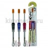 EQ Maxon Navi Super Gold Toothbrush Зубная щетка со сверхтонкими щетинками двойной высоты и прозрачной прорезиненной ручкой, с ионами золота, средней жесткости - 163172