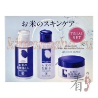 MOMOTANI Rice Moisture travel set - Дорожный набор средств для лица с экстрактом риса (очищающий и увлажняющий лосьоны и увлажняющий крем), 58 мл x 2, 30 гр x 1