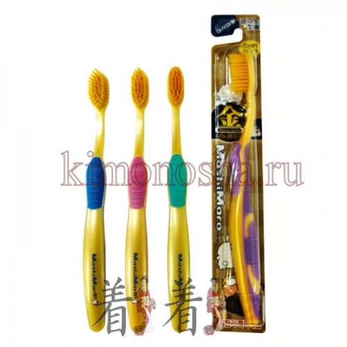 EQ MAXON Mashi Maro Nano Gold Toothbrush - Зубная щетка со сверхтонкими щетинками двойной высоты и анатомической ручкой с ионами золота, средней жесткости Клиническими исследованиями доказано, что частицы нанозолота уничтожают до 99, 9 % всех бактерий, "сталкивающихся" со щетинками щетки. Щетка предотвращает появление неприятного запаха изо рта и укрепляет десны.