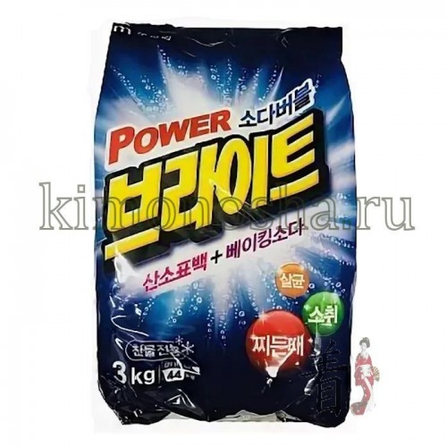 MUKUNGHWA MKH Bright Powder Detergent Стиральный порошок с пузырьками кислорода и содой, Белизна и яркость Двойной комплекс из кислородного отбеливателя и натуральной пищевой соды способствует эффективному выведению пятен, удалению посторонних запахов и дезодорации. Активный кислород и пузырьки соды справляются с загрязнениями там, где не справляется обычный стиральный порошок, и без вреда для ткани, помогают сохранить первоначальные цвета и яркость. Порошок полностью растворяется в холодной воде, удаляет мелкую пыль из волокон ткани и препятствует ее повторному оседанию, легко выстирывается с одежды.