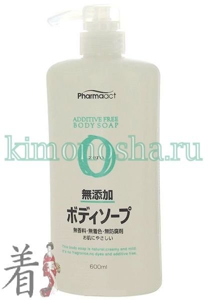KUMANO COSMETICS Pharmaact Mutenka Zero Жидкое мыло для тела для чувствительной кожи, без добавок Мягкое кремовое мыло нежно смывает загрязнения с тела, оставляя кожу гладкой и увлажненной.  На 100% изготовлено на основе растительных экстрактов. Рекомендуется для людей с чувствительной кожей и склонных к аллергическим реакциям. Не содержит ароматических отдушек, красителей и антисептических веществ.