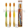 EQ MAXON Nano Gold Toothbrush - Зубная щетка c наночастицами золота, сверхтонкой двойной щетиной, средней жесткости, стандартная чистящая головка, изогнутая ручка - 160133