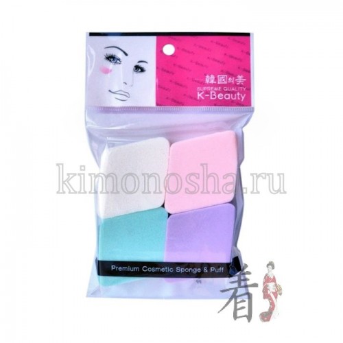 K-Beauty NR -11 - Спонж косметический в индивидуальной  упаковке &quot;Ромб&quot; Косметический спонж предназначен для нанесения тональных средств (корректора, тонального крема, румян, пудры и т.д.), а также коррекции макияжа.