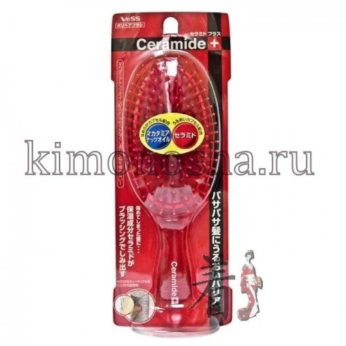 VESS Ceramide Brush Щетка массажная (круглая) для увлажнения и смягчения волос с церамидами Массажная щетка содержит микрокапсулированные церамиды и масло австралийского ореха макадамия для ежедневного увлажнения и смягчения волос при расчёсывании