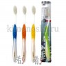 EQ MAXON Nano Silver Toothbrush - Зубная щетка c наночастицами серебра, сверхтонкой двойной щетиной, средней жесткости, стандартная чистящая головка, изогнутая ручка - 160126