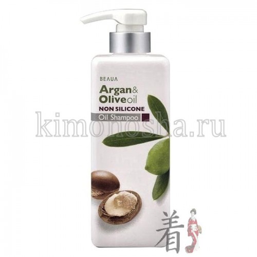 KUMANO COSMETICS Beaua Argan&amp;Olive Oil Shampoo - Шампунь для волос увлажняющий с Аргановым и оливковым маслами Шампунь с приятным цветочным ароматом мягко очищает и увлажняет структуру волос.
Входящие в состав шампуня масла арганы и оливы поддерживают естественную увлажненность, придают волосам сияние и блеск, защищают от воздействия вредных факторов.