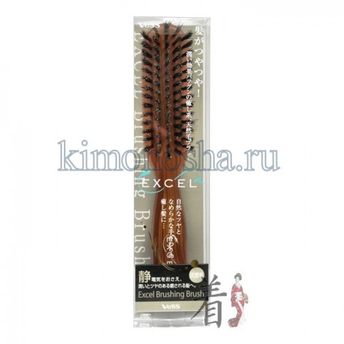 Vess Excel Mix Brushing Brush Щетка с натуральной щетиной и нейлоном (малая) Щетка с натуральной щетиной и нейлоном. Щетинки из натуральной свиной щетины обеспечивают мягкое, не травмирующее кожу головы и волосы прикосновение, не сушат волосы, придают естественный блеск.