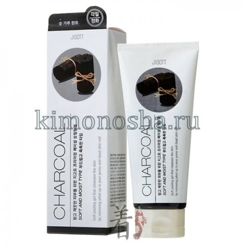 JIGOTT Premium Facial Charcoal Peeling Gel Премиальный гель-пилинг с древесным углем Отшелушивающий гель-пилинг с древесным углем эффективно убирает верхний ороговевший слой клеток, ускоряет регенерацию клеток кожи. Благодаря натуральной целлюлозе в составе геля, он бережно убирает шелушение, очищает и стягивает поры, выравнивая текстуру кожи. Порошок древесного угля глубоко проникает в поры, абсорбирует и выводит загрязнения. Гель не травмирует кожу и подходит даже для самой чувствительной кожи. Гель-пилинг делает кожу мягкой и нежной, освежает цвет лица.