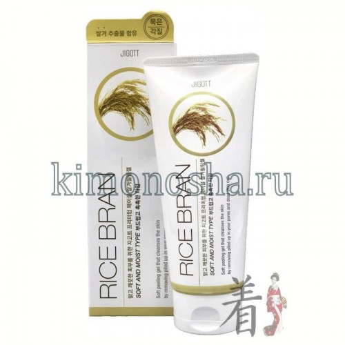 JIGOTT Premium Facial Rice Bran Peeling Gel Премиальный гель-пилинг с рисовыми отрубями Пилинг-скатка, с освежающей гелевой текстурой, эффективно очищает кожу от загрязнений, излишков себума и ороговевших клеток, устраняет шелушения и тусклый цвет лица, осветляет и выводит токсины, очищает поры от сальных пробок и черных точек. Рисовые отруби, состоящие из мелких частичек, мягко отшелушивают, делая кожу более ровной и гладкой, оказывают смягчающее, увлажняющее и осветляющее действие, восстанавливают яркость и чистоту тона.
