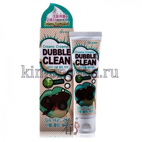 MUKUNGHWA MKH Dubble Clean Creamy Зубная паста с очищающими пузырьками и фитонцидами Паста предотвращает кариес, устраняет неприятный запах изо рта, сохраняет белизну зубов и их крепость. Кремовая зубная паста заботится не только о зубах, но и устраняет бактерии, удаляет загрязнения со всей поверхности полости рта, а плотная текстура пены делает чистку зубов более комфортной. Предотвращает возникновение гингивита, периодонтита, а также периодонтальных заболеваний и заболеваний десен.