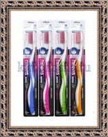 Dental Care Fluorine Toothbrush - Зубная щетка cо сверхтонкой двойной щетиной (средней жесткости и мягкой) и изогнутой ручкой “Фтор”, цвет в ассортименте