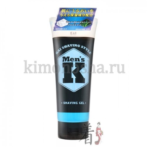 KAI Men&#039;s K Shaving Style Гель для бритья от порезов с протеинами шёлка и Алоэ Комфортный в применении гель для бритья на водной основе смягчает щетину перед бритьем и обеспечивает отличное скольжение, что уменьшает трение бритвы о кожу.