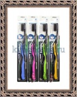 Dental Care Nano Charcoal Toothbrush - Зубная щетка c древесным углем и сверхтонкой двойной щетиной (средней жесткости и мягкой) и изогнутой ручкой, цвет в ассортименте