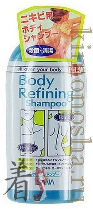 SANA BODY REFINING SHAMPOO Шампунь очищающий для проблемной кожи тела Благодаря содержанию хлорофилла и экстракта мелиссы шампунь тщательно очищает кожу. Антибактериальный компонент изопропилметилфенол предотвращает появление прыщей. При постоянном использовании регулирует продукцию кожного сала. Шампунь освежает кожу, оказывает противовоспалительное, тонизирующее и укрепляющее действие, заряжает энергией.