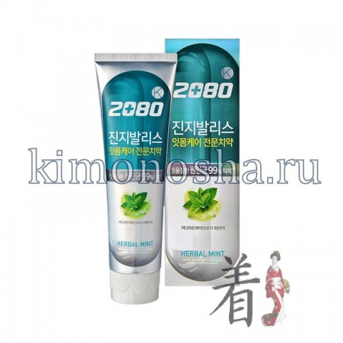 KeraSys Aekyung Dental Clinic 2080 K HERBAL MILD - Зубная паста с экстрактом гинкго антибактериальная со вкусом Мяты и целебных трав Содержит мощный антибактериальный экстракт Гинкго Билоба, который подавляет развитие бактерии P. gingivalis. Бактерия P. gingivalis является основным возбудителем пародонтальной инфекции, а в запущенном случае становится причиной потери зубов