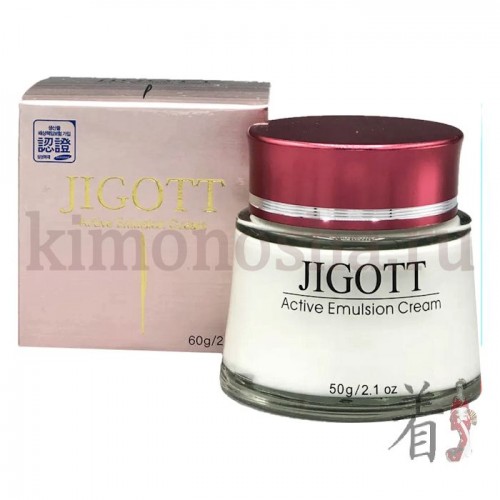 JIGOTT Active Emulsion Cream Интенсивно увлажняющий крем-эмульсия для лица с гиалуроновой кислотой Интенсивно увлажняющий крем для лица эффективно справляется с сухостью и шелушением, успокаивает и насыщает энергией уставшую и обезвоженную кожу.