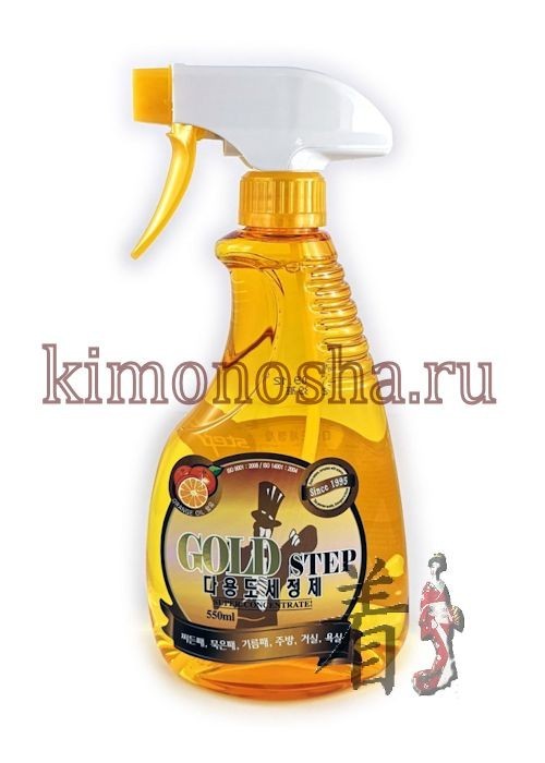 KMPC GOLD STEP Multi-Purpose Cleaner - Универсальное жидкое чистящее средство для дома с частицами золота Суперконцентрированное, высокоэффективное очищающее средство, в состав которого входят натуральное масло апельсина и частицы золота, отлично удаляет жирные загрязнения, налет и въевшуюся грязь. Применяется на кухне, в гостиной и в ванной комнате.