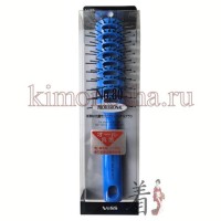 VESS SKELTON BRUSH - Профессиональная расческа для укладки волос (с антибактериальным эффектом), цвет ручки синий