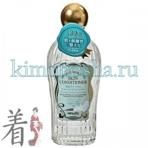 Meishoku Premium Skin Conditioner Лосьон-кондиционер &quot;Премиум&quot; для кожи лица c растительными экстрактами Лосьон-кондиционер для кожи – новое средство,  которое подготавливает кожу лица к нанесению других средств ухода.  Он  восстанавливает кислотно-щелочной баланс кожи, нарушенный после умывания.
Лосьон-кондиционер нормализует состояние кожи, придает ей матовость. Улучшает проникновение активных компонентов лосьона и других средств по уходу за кожей лица (молочка, крема, эссенции и т.д.).