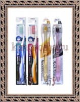 Dental Care Toothbrush Set - Набор зубных щеток cо сверхтонкой двойной щетиной (средней жесткости, мягкой и супермягкой) прямой и изогнутой ручкой, обычной и компактной головкой, c наночастицами золота, древесным углем, “Фтор”, “Ксилит”, 4 шт/упак