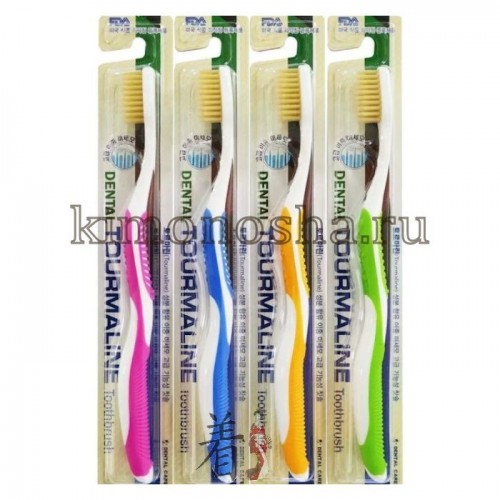 Dental Care Tourmaline Toothbrush - Зубная щетка со сверхтонкой двойной щетиной мягкой и средней жесткости &quot;Турмалин&quot; Зубная щетка разработана по новейшей технологии с добавлением турмалина, который генерирует отрицательно заряженные ионы и дальние инфракрасные лучи, препятствует размножению бактерий и способствует улучшению кровообращения в деснах.