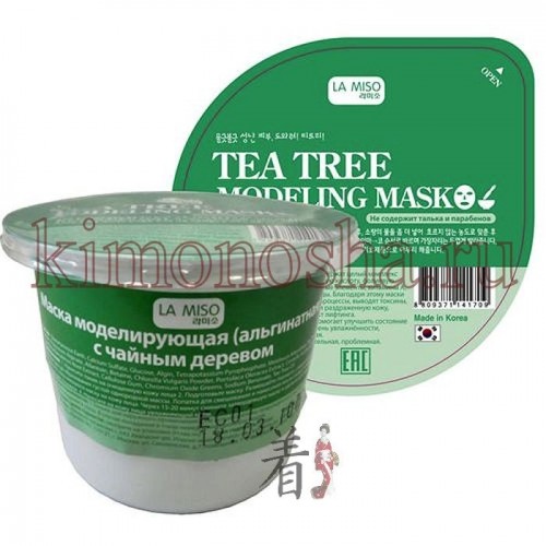 La Miso Tea Tree Modeling Mask Маска моделирующая альгинатная с чайным деревом Альгинатная маска для лица с чайным деревом содержит альгиновую кислоту из бурых и красных водорослей. Эта маска для лица интенсивно питает и увлажняет кожу, обладает лифтинг-эффектом. Чайное дерево поддерживает уровень увлажнённости, успокаивает. Тип кожи: чувствительная, проблемная.Благодаря богатому питательному комплексу веществ маска улучшает обменные процессы, выводит токсины, успокаивает покрасневшую и раздраженную кожу, увлажняет, оказывает эффект лифтинга. Альгинатная маска не содержит талька и парабенов.