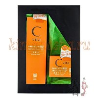 MEISHOKU Vitamin C - Подарочный набор "КОМФОРТ И СВЕЖЕСТЬ С ВИТАМИНОМ С": Антиоксидантный лосьон 150 мл + Антиоксидантный смягчающий крем 45 гр
