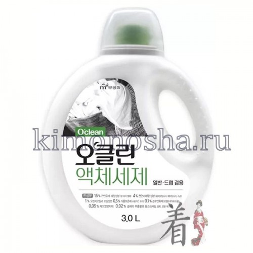 MUKUNGHWA MKH O’Clean Liquid Laundry Detergent Жидкое средство для деликатной стирки на основе плодов мыльного дерева и соды с антибактериальным эффектом 100% органическое средство, бережное для кожи взрослых и детей, на основе экстракта мыльного индийского дерева, жирных кислот пальмоядрового и кокосового масел и соды. Средство содержит мягкое натуральное отстирывающее вещество, обладающее хорошим пенообразованием и выраженным антибактериальным эффектом, и натуральную соду высочайшей степени очистки 99,5%, которая прекрасно удаляет загрязнения и бережно для кожи. Растительные моющие компоненты глубоко проникают в волокна и удаляют загрязнения, а энзимный (ферментный) отбеливатель очищает пятна. Средство на 99% биоразлагается, благодаря чему не наносится вред окружающей среде.